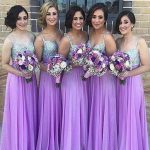 Cordially Delighted Princess Style Sweetheart Floor-Length Sequin Chiffon Bridesmaid Dresses