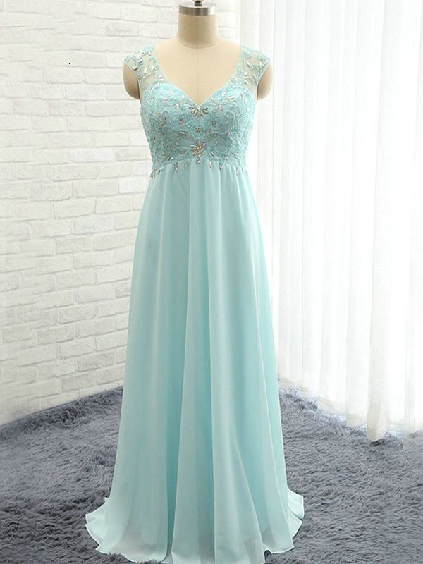 Dancing Queen Princess Style Sweetheart Floor-Length Beading Chiffon Bridesmaid Dresses