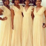 Fresh Picks Princess Style V-neck Floor-Length Chiffon Bridesmaid Dresses