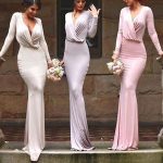 Styled to Smile Sheath Style V-neck Floor-Length Jersey Bridesmaid Dresses