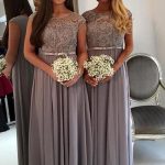 pon1506ev735-1–Festive Self Princess Style Scoop Floor-Length Applique Chiffon Bridesmaid Dresses