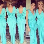 pon1506ev736-1–Styled to Smile Sheath Style V-neck Chiffon Ruched Floor-Length Bridesmaid Dresses