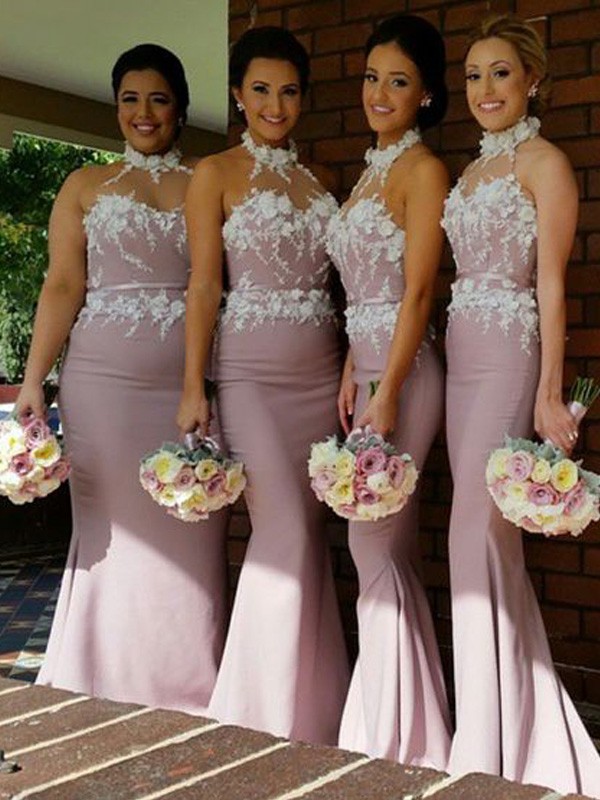 pon1506ev767-1--Eye-Catching Charm Mermaid Style Halter Satin Floor-Length Bridesmaid Dresses