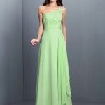 sage 2–Romantic Vibes Princess Style One-Shoulder Pleats Long Chiffon Bridesmaid Dresses