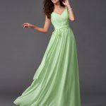 sage–Memorable Magic Princess Style Straps SashRibbonBelt Long Chiffon Bridesmaid Dresses