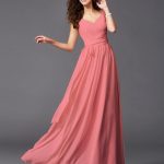 watermelon–Memorable Magic Princess Style Straps SashRibbonBelt Long Chiffon Bridesmaid Dresses