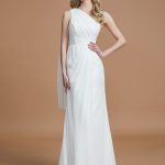 Ivory Chiffon One-Shoulder Sheath Column 72028Bridesmaid Dress Bridesmaid Dress