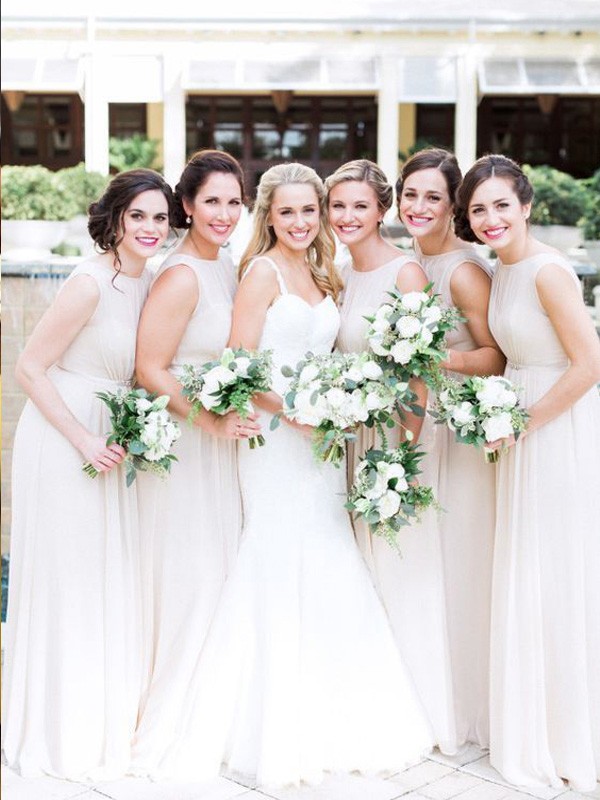Ivory Chiffon Scoop A-Line Princess Bridesmaid Dress1506EV758Bridesmaid Dress Bridesmaid Dress
