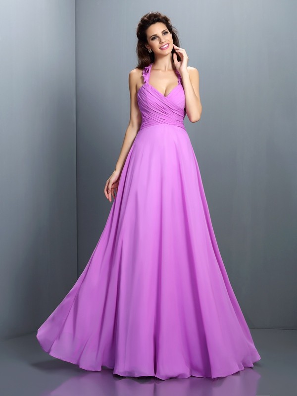 Lavender Chiffon Halter A-Line Princess Pleats 50469Bridesmaid Dress Bridesmaid Dress