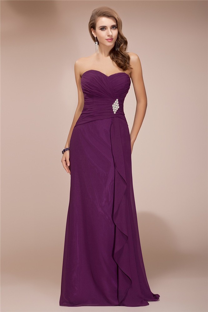 Lavender Chiffon Sweetheart Sheath Column Beading,Ruffles Empire N13ZYDRESS71Bridesmaid Dress Bridesmaid Dress