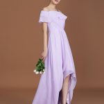 Lilac Chiffon Off-the-Shoulder A-Line Princess Short Sleeves Ruched 72143Bridesmaid Dress Bridesmaid Dress
