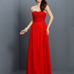 Red Chiffon Sweetheart A-Line Princess Beading Empire 50484Bridesmaid Dress