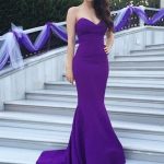 Regency Sweep Brush Train Stretch Crepe Sweetheart Trumpet Mermaid Beading PO16033PO604Bridesmaid Dress