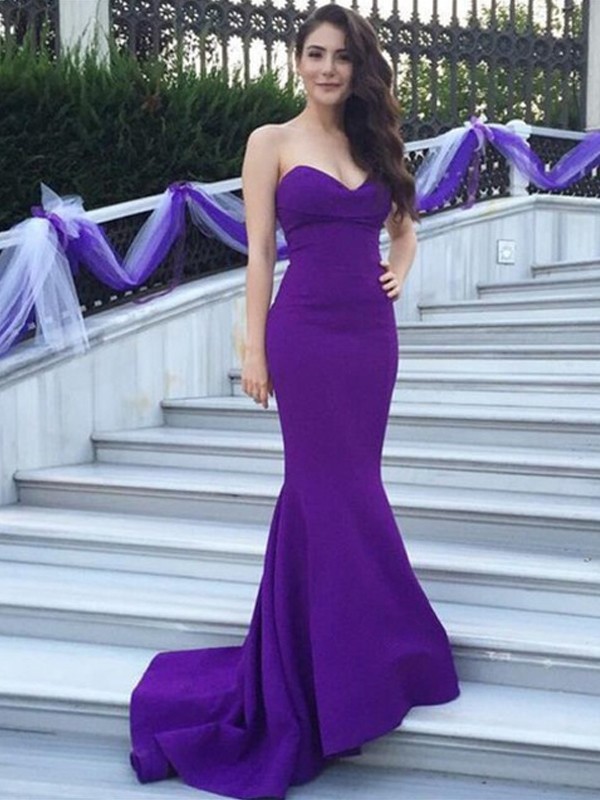 Regency Sweep Brush Train Stretch Crepe Sweetheart Trumpet Mermaid Beading PO16033PO604Bridesmaid Dress