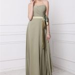 Sage Chiffon Strapless Sheath Column Hand-Made Flower,Pleats N13ZYDRESS143Bridesmaid Dress