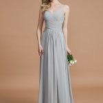 Silver Chiffon V-neck A-Line Princess 72048Bridesmaid Dress
