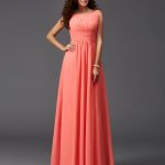 Watermelon Chiffon Scoop A-Line Princess Ruffles Empire 60288Bridesmaid Dress