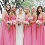 Watermelon Chiffon Sweetheart A-Line Princess Bridesmaid Dress